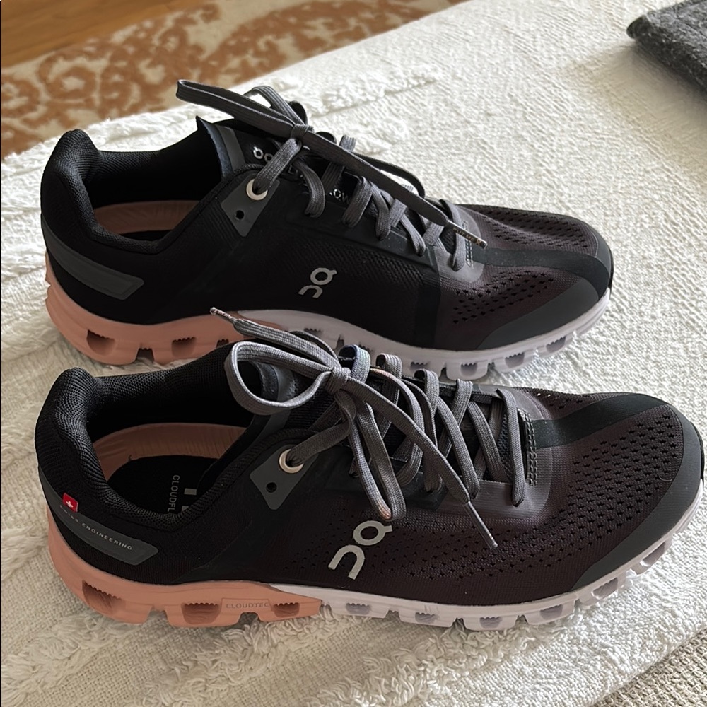 On Running Women's Black and Pink Running Shoes